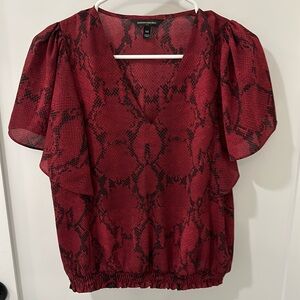 Maroon snake skin print blouse
